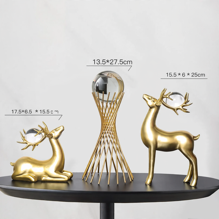 Crystal ball decorative figure modern design metal