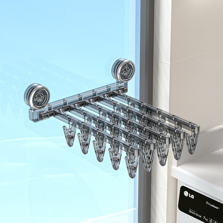 Clothes drying rack with suction cup, foldable, model YM.7002