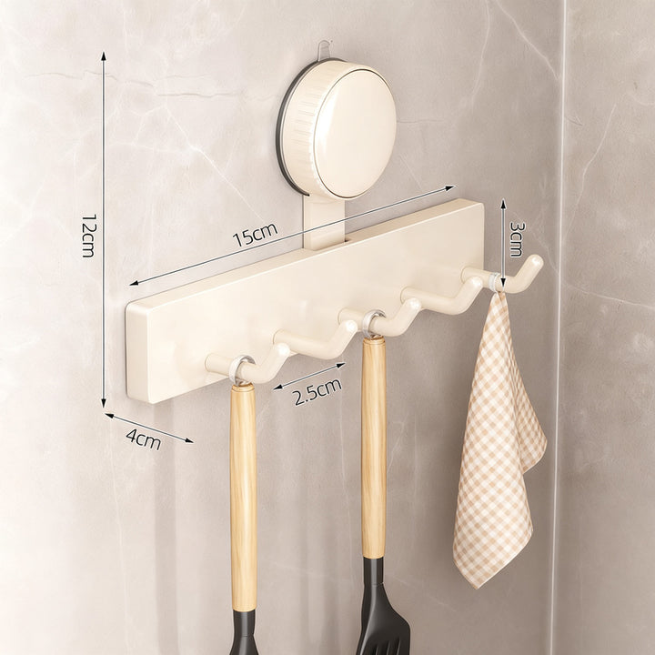Suction cup kitchen hook with 3 or 5 hooks