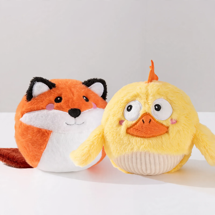 Springing plush play ball with sound for dogs