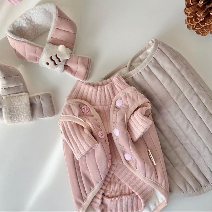 Dog vest with scarf for small dogs