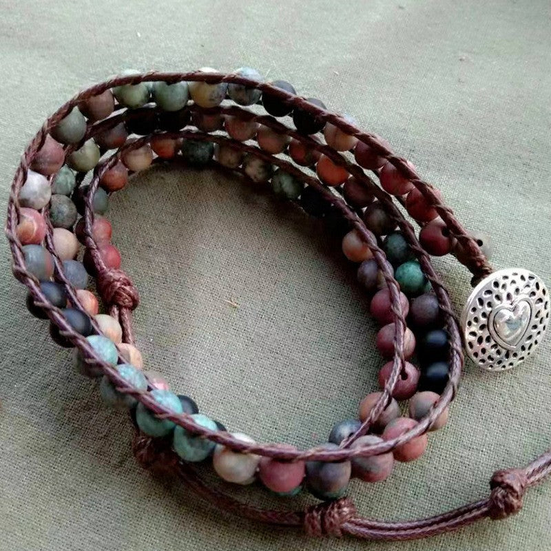 Wrap bracelet made of natural stones