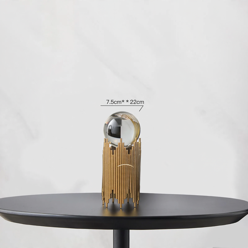 Crystal ball decorative figure modern design metal