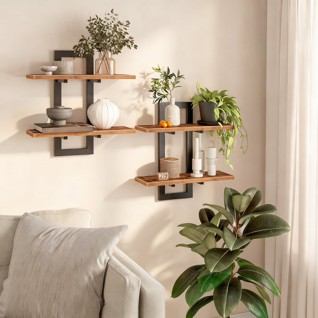 Wall shelf, metal, minimalist, 1–2 piece set