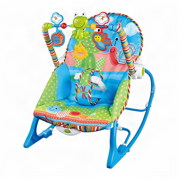 Baby bouncer with music and toys, from birth