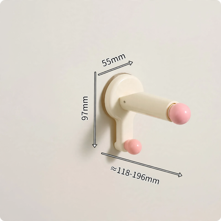 Extendable clothes rail, wall-mounted, without drilling