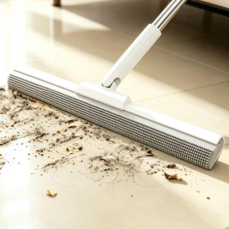 Silicone wiper broom with water squeegee
