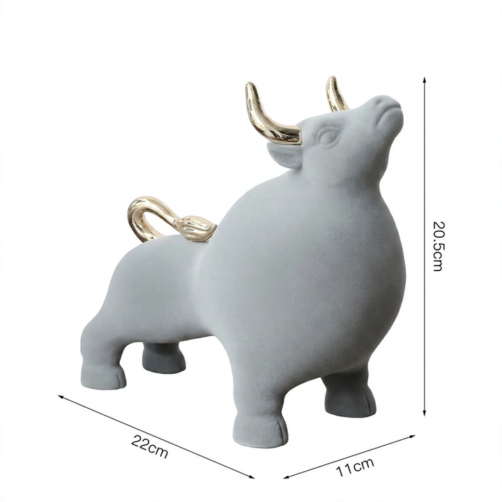 Modern decorative figure made of resin with velvet surface