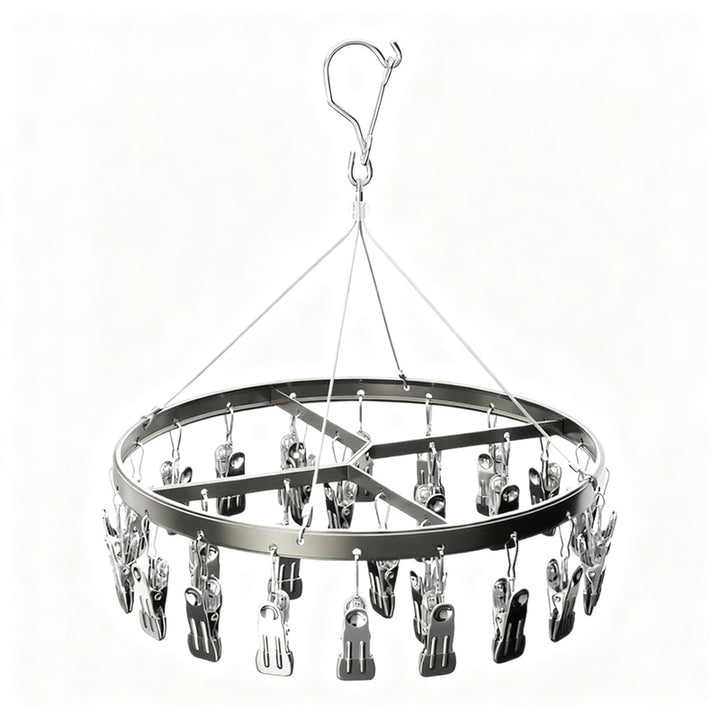 Aluminum drying rack with multiple clips