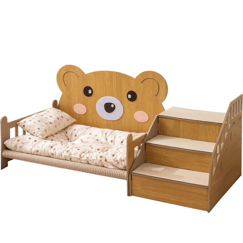 Wood Pet Bed with Integrated Ladder