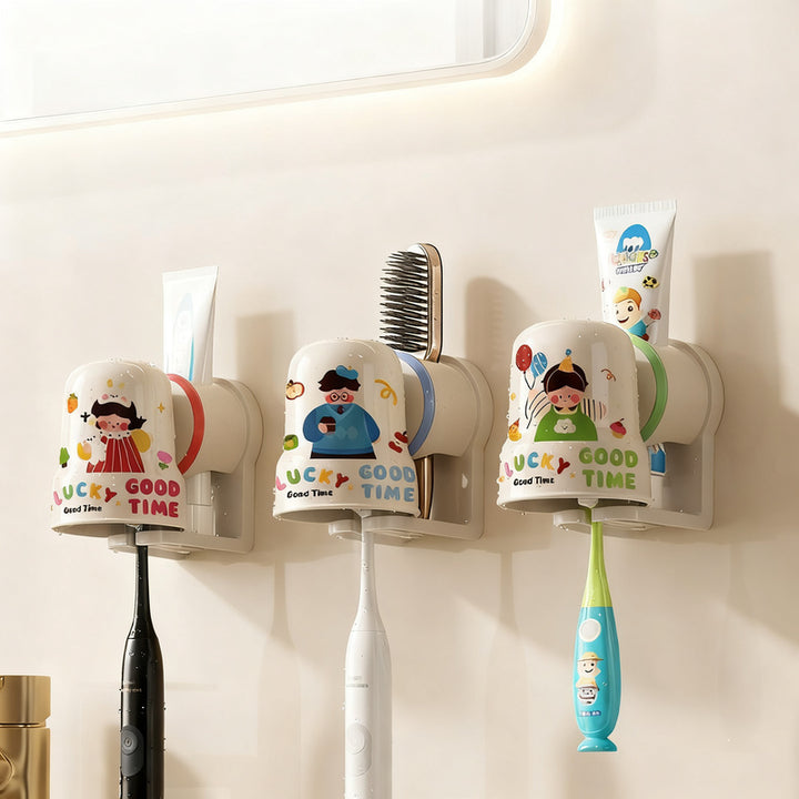 Toothbrush holder for sticking with toothbrush cup