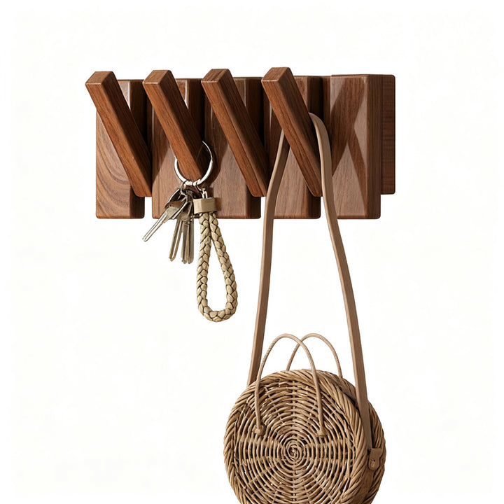 Wall coat rack made of rubber wood