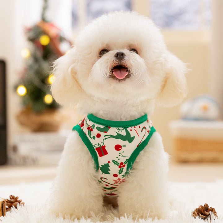 Christmas vest for small dogs with fleece lining