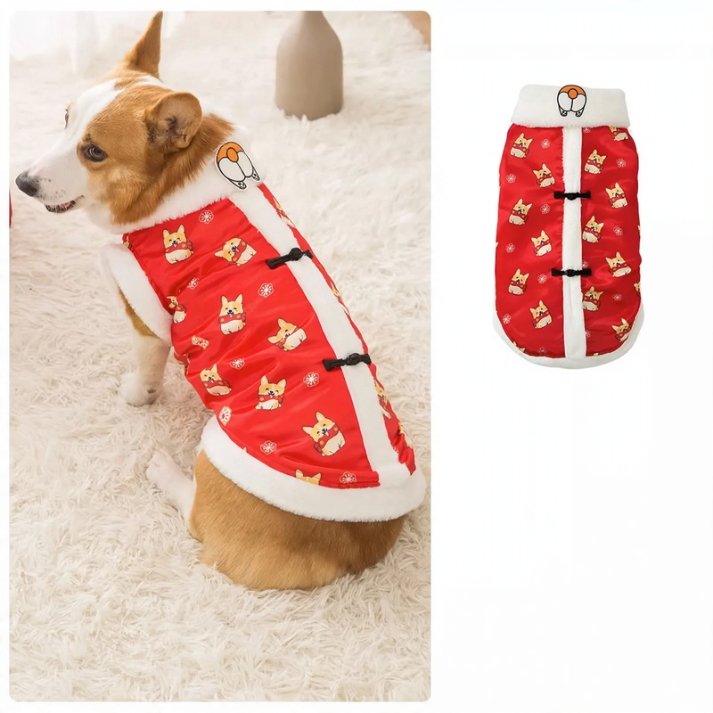 Chinese style dog suit, two-piece