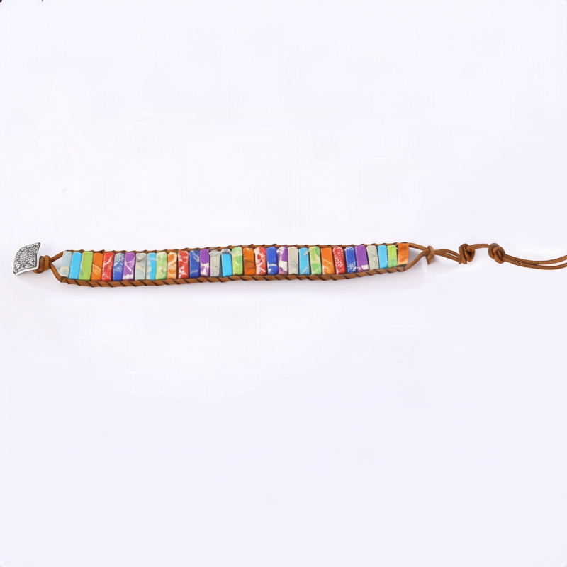 Wrap bracelet made of natural stones