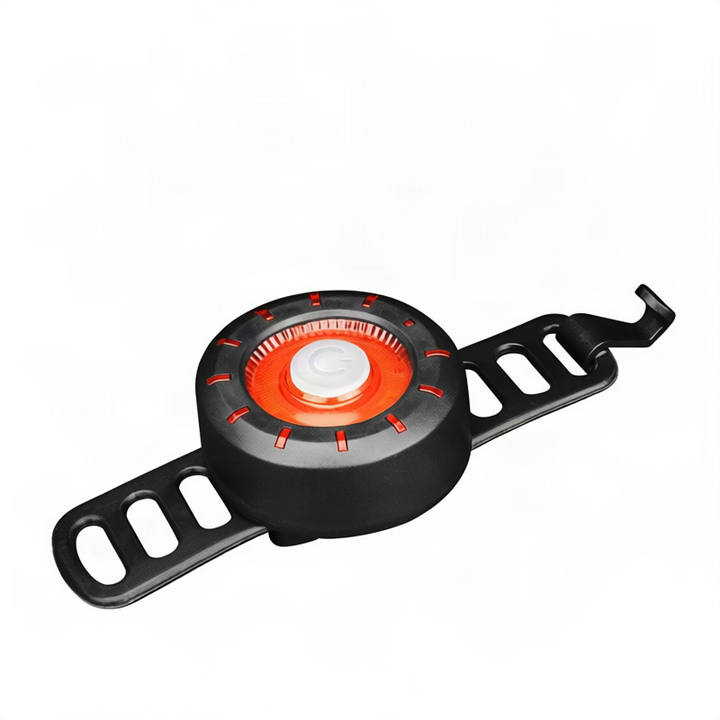 Round bicycle rear light with USB charging