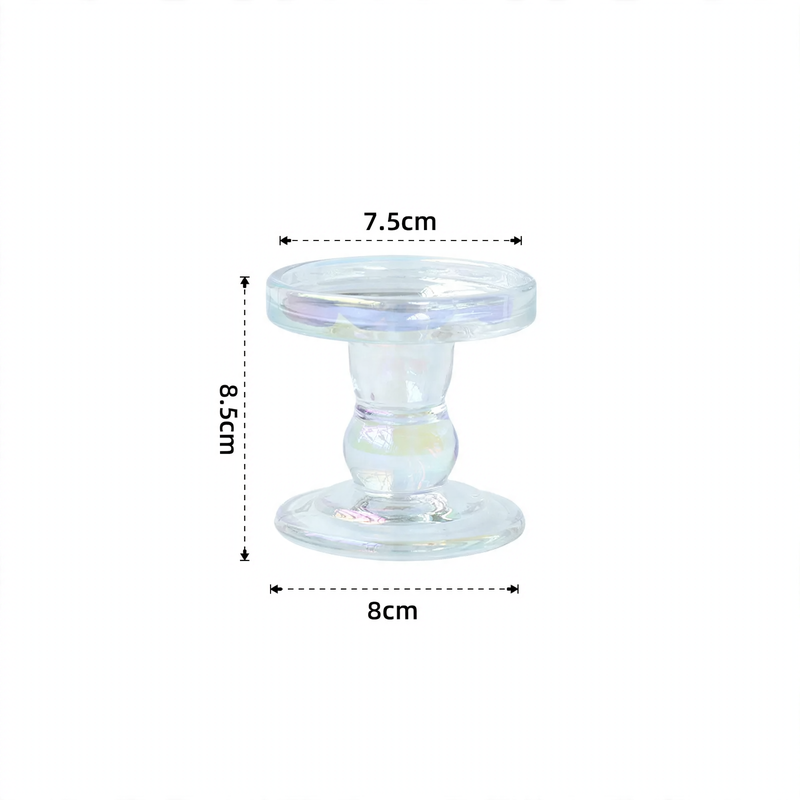 Glass candle tray with pillar base, modern