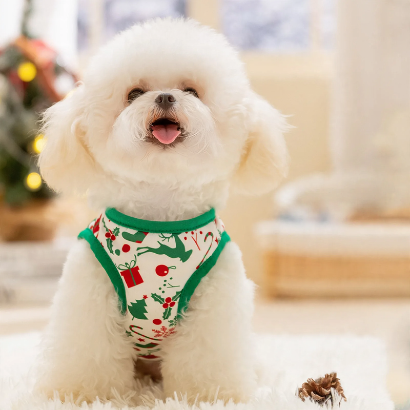 Warm vest for small dogs with snowman design