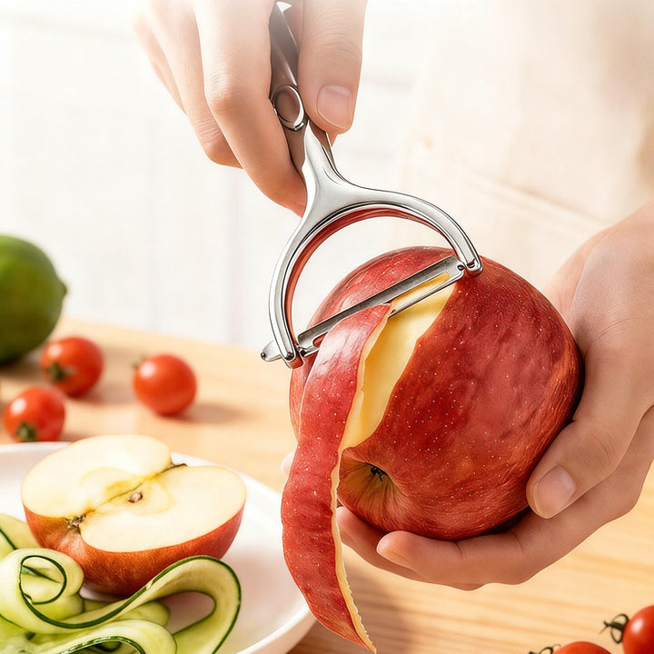 Multi-purpose peeler made of zinc alloy