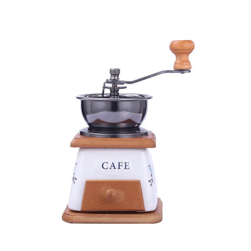 Hand coffee grinder with CNC grinding mechanism and brush