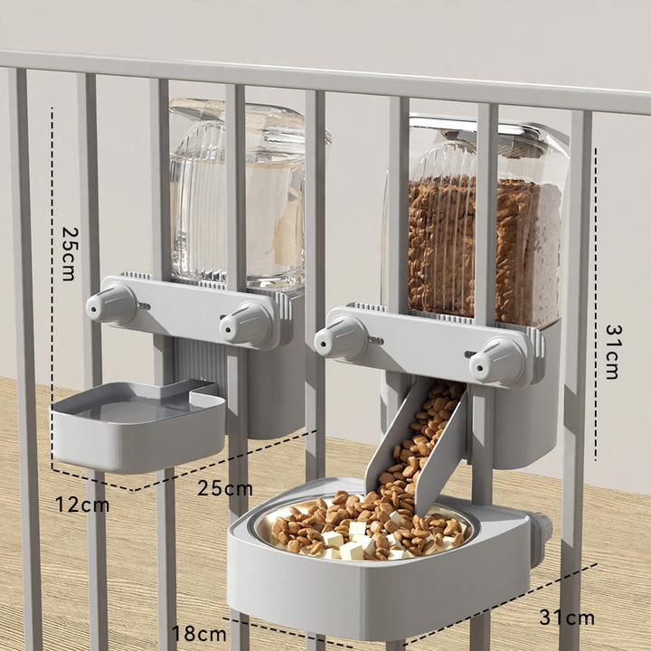 Hanging feeder and water bowl for pets