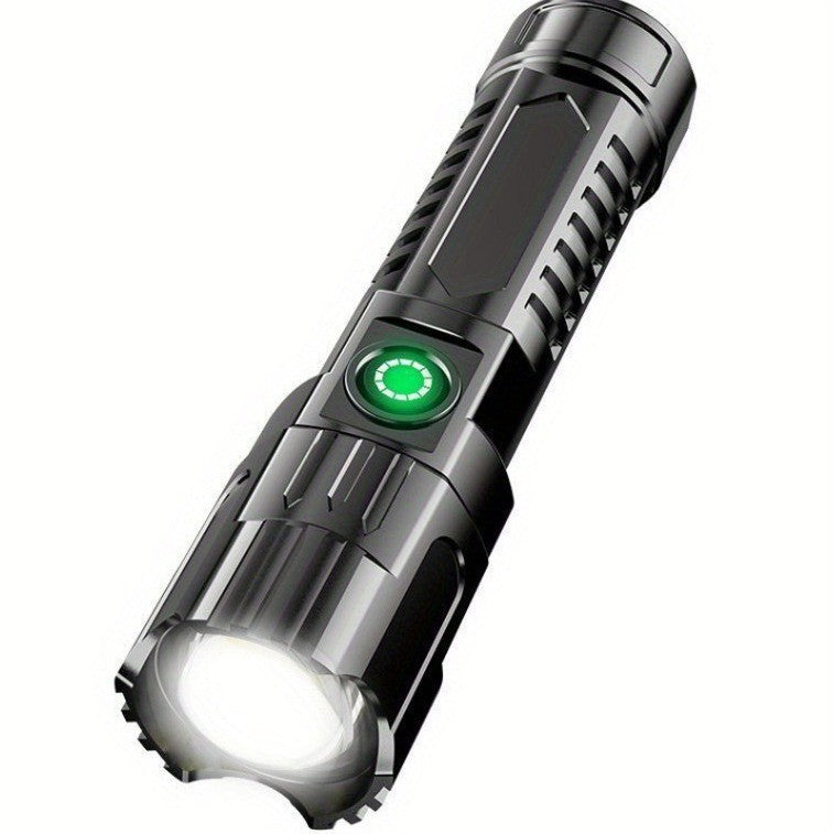 Portable LED flashlight with zoom function