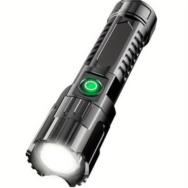 Portable LED flashlight with zoom function