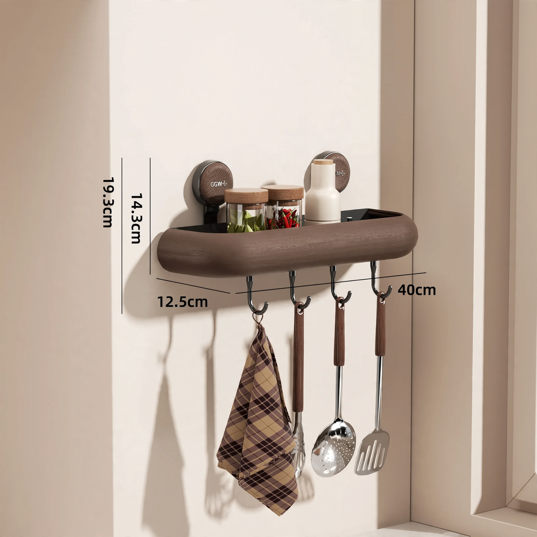 Wall shelf with suction cup for the kitchen, free mounting
