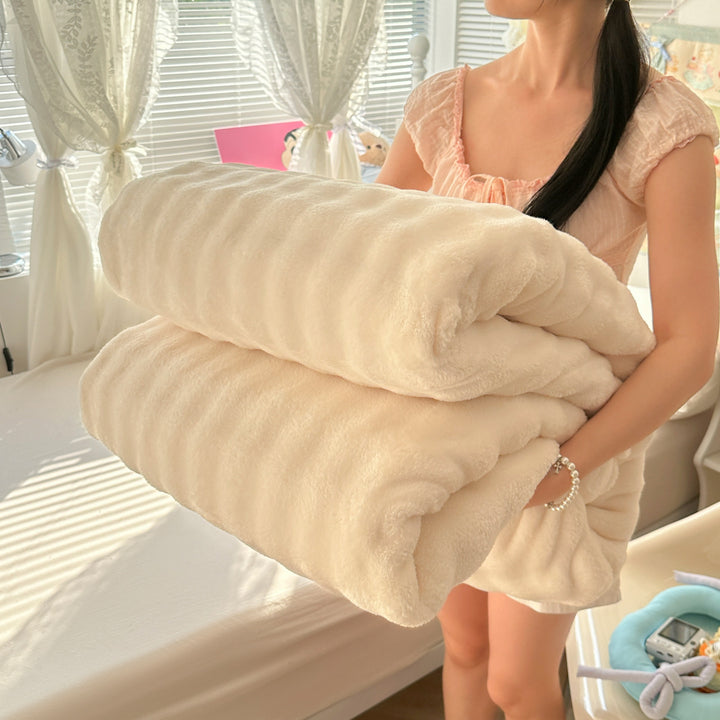 High-quality rabbit fur wool blanket, year-round