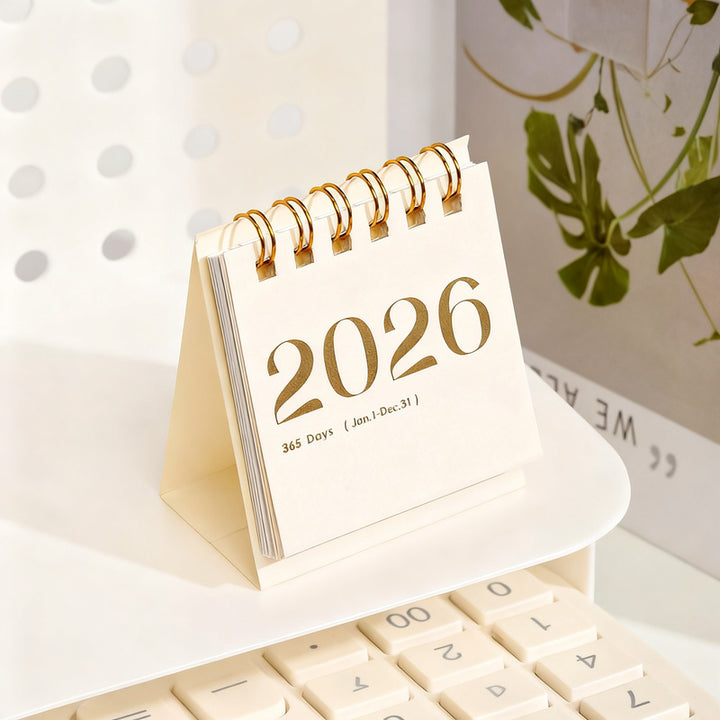 Desk calendar 2026 with roses and butterflies