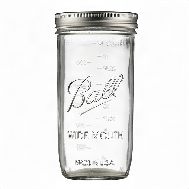 Glass storage jars, various sizes