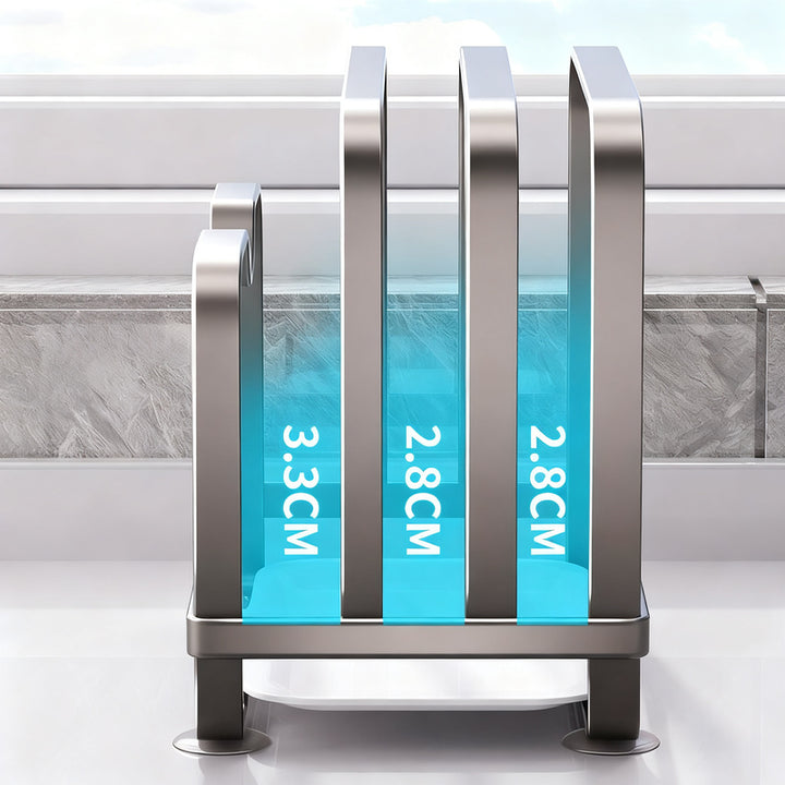 Kitchen stand for lids, knives, and cutting boards