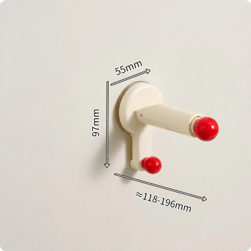 Extendable clothes rail, wall-mounted, without drilling