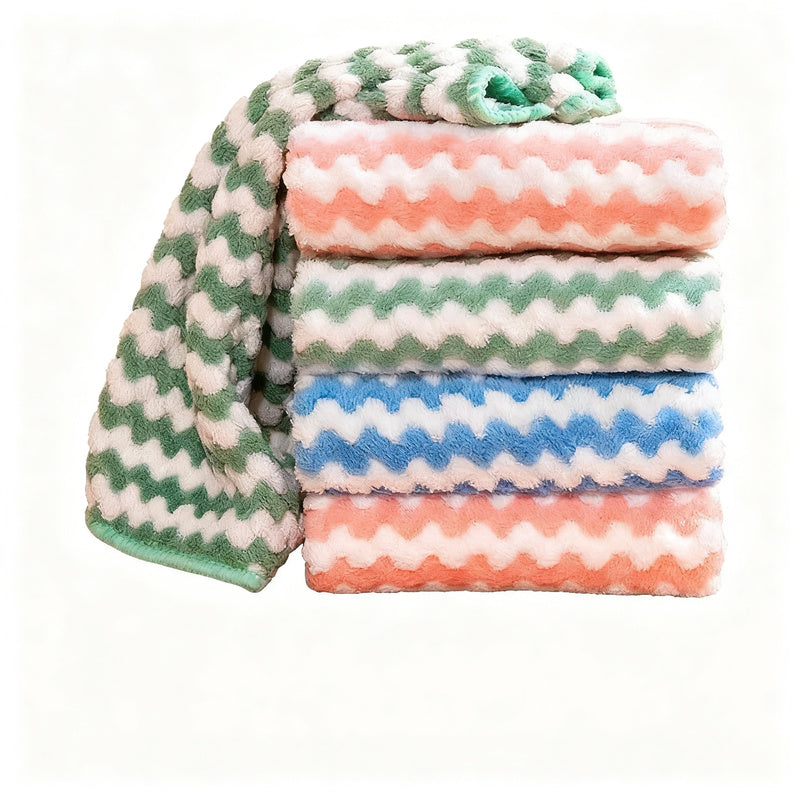 Kitchen cleaning cloth made of coral fleece, absorbent