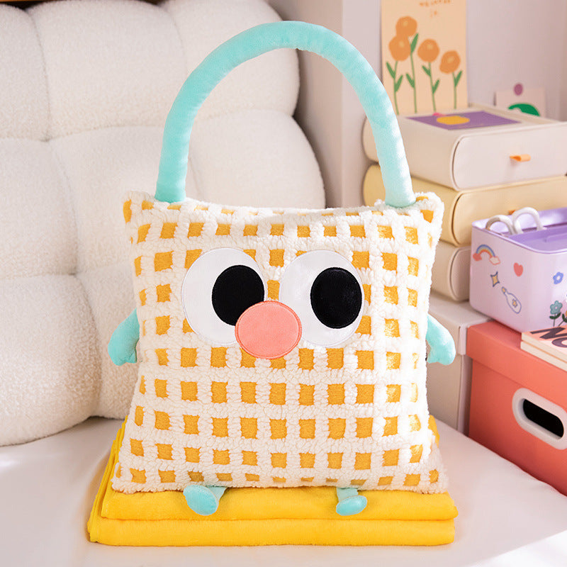 Cuddle cushion and blanket 2-in-1, striped pattern
