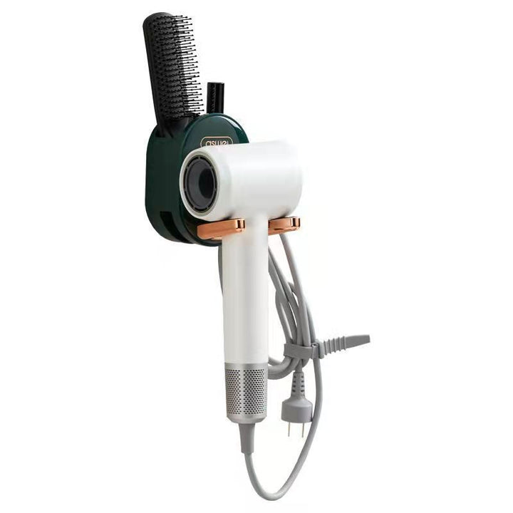 Hair dryer wall holder, foldable, no drilling