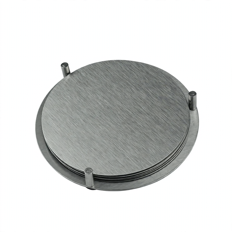 Round coasters made of stainless steel, set of 6