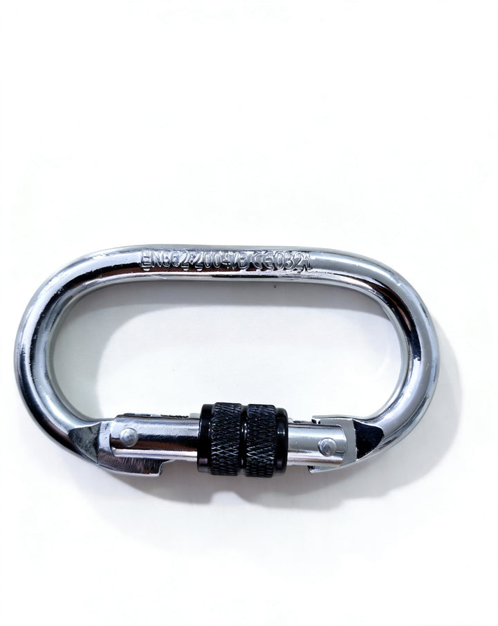 Steel carabiner for climbing, 25 KN
