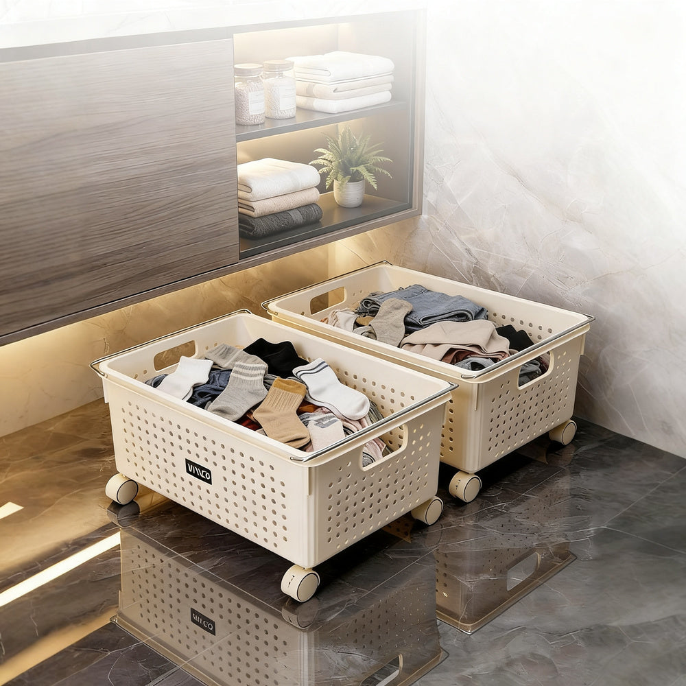 Laundry basket with wheels, waterproof
