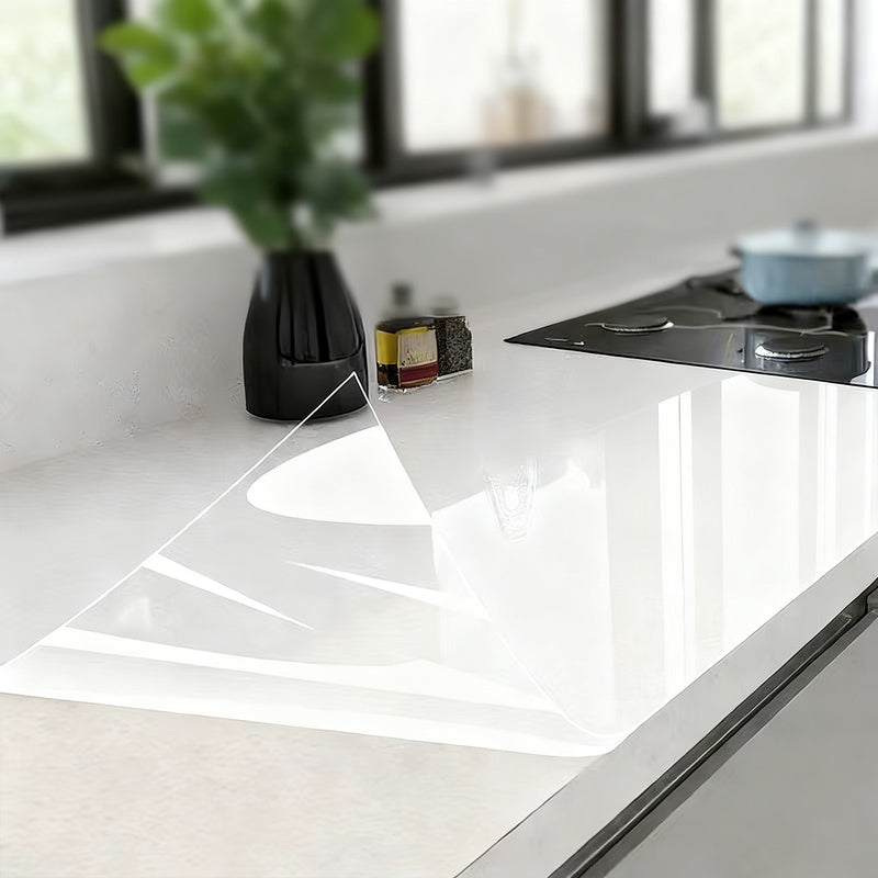 Transparent protective foil for tables and furniture