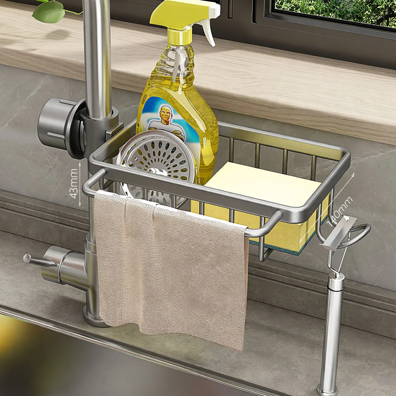 Shelf for sink, aluminum, adjustable