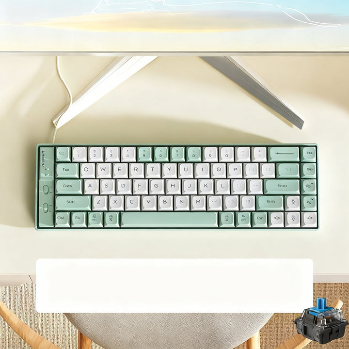 Wired gaming keyboard with mechanical switches