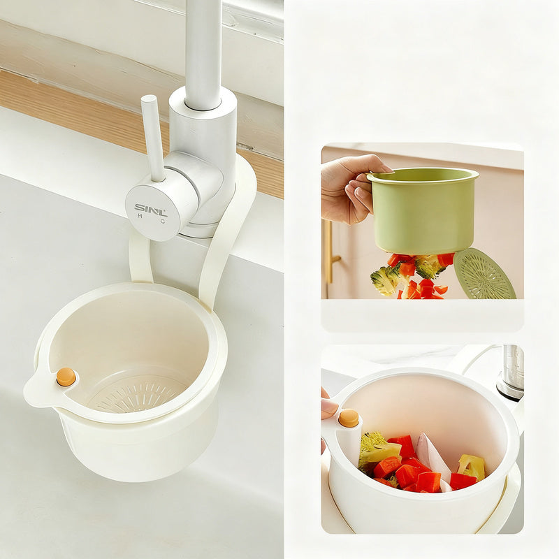 Sink strainer basket with pressure drainage