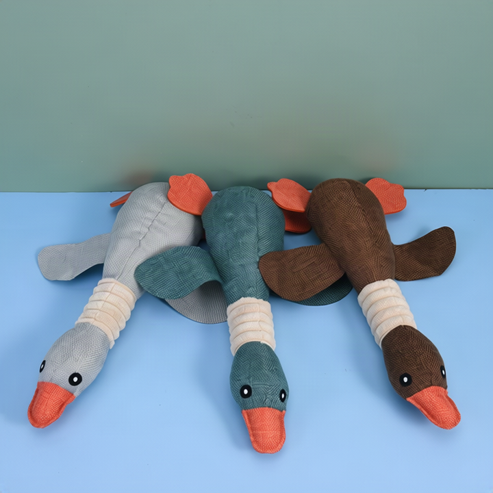 Plush dog toy with squeaker