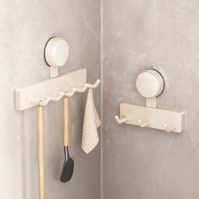 Suction cup kitchen hook with 3 or 5 hooks