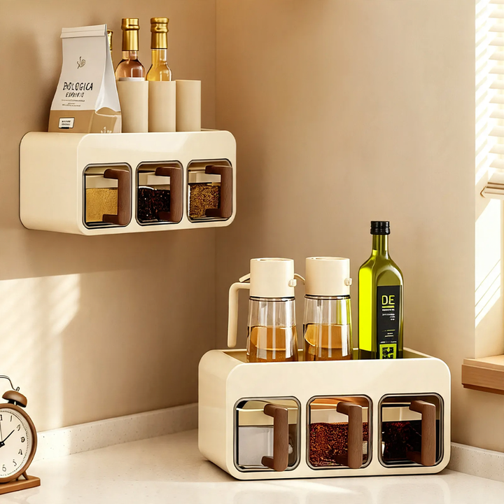 Spice box set for hanging, 2 or 3 compartments