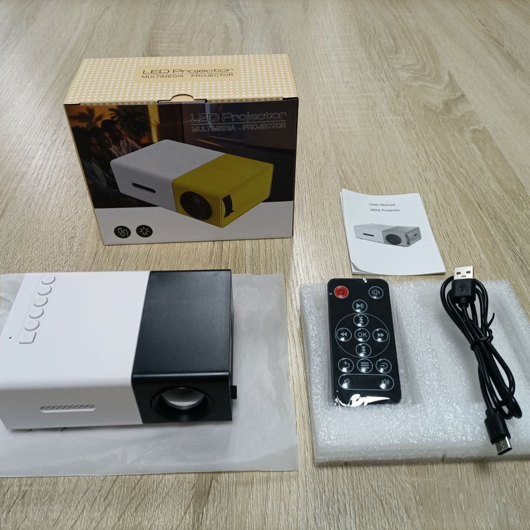 Portable LED Projector, 20–60 Inch
