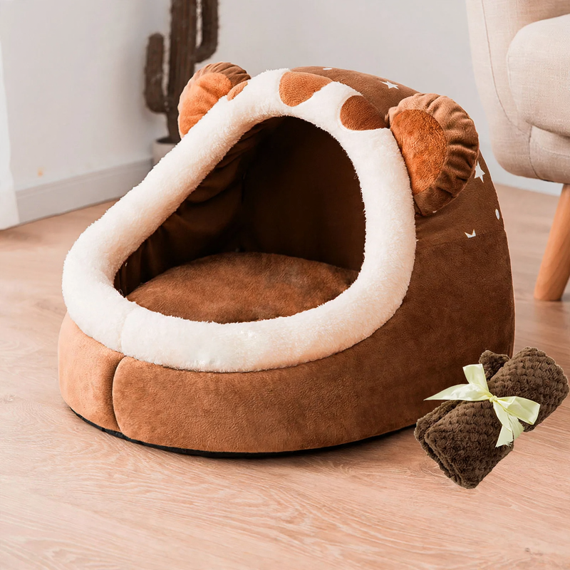 Cat bed, semi-enclosed, washable, year-round