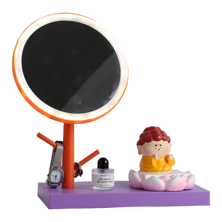 Cartoon-Phone-Stand with Makeup Mirror