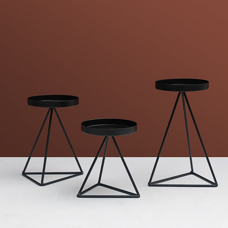 Iron Triangle Candle Holder, modern